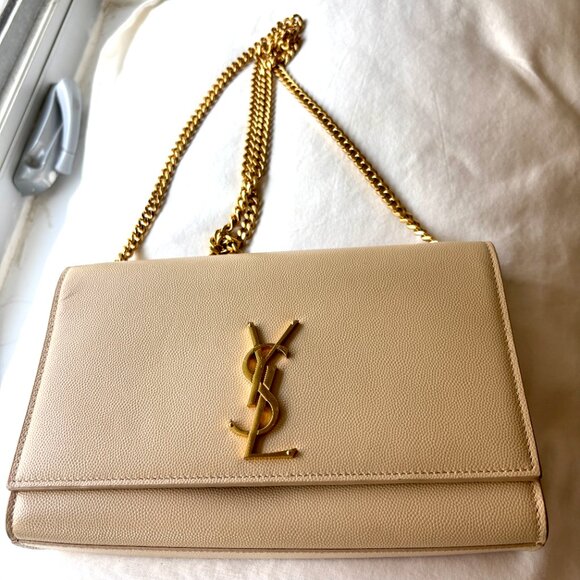 YSL Kate Medium Grain Beige Leather Gold Chain Bag - Picture 3 of 10